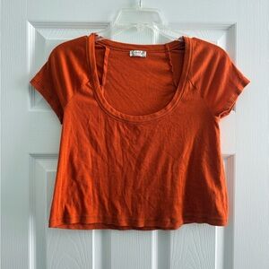 Free People Burnt Orange Crop Top
